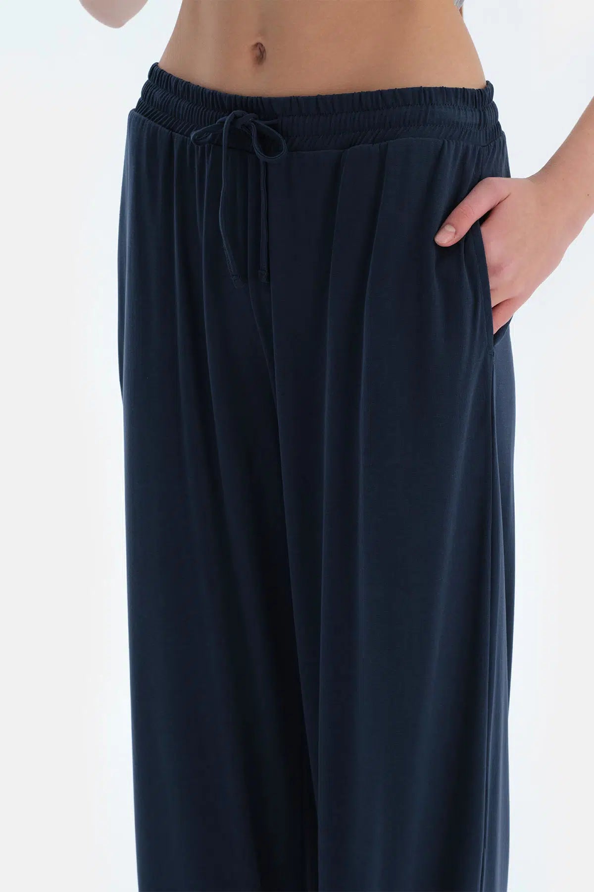 Lacivert Cepli Basic Modal Pantolon 25SW15301BB_337 | Dagi